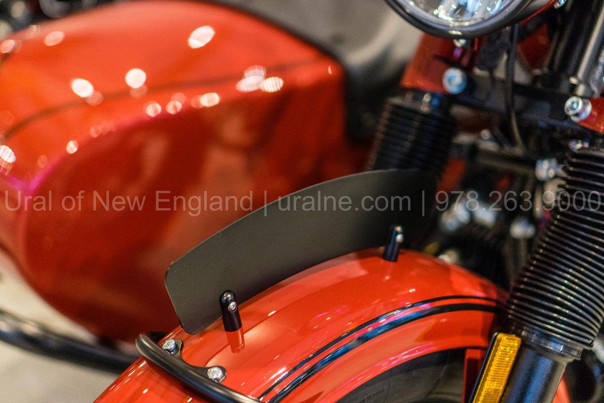 Front Fender License Plate Mounted to Ural with Sidecar