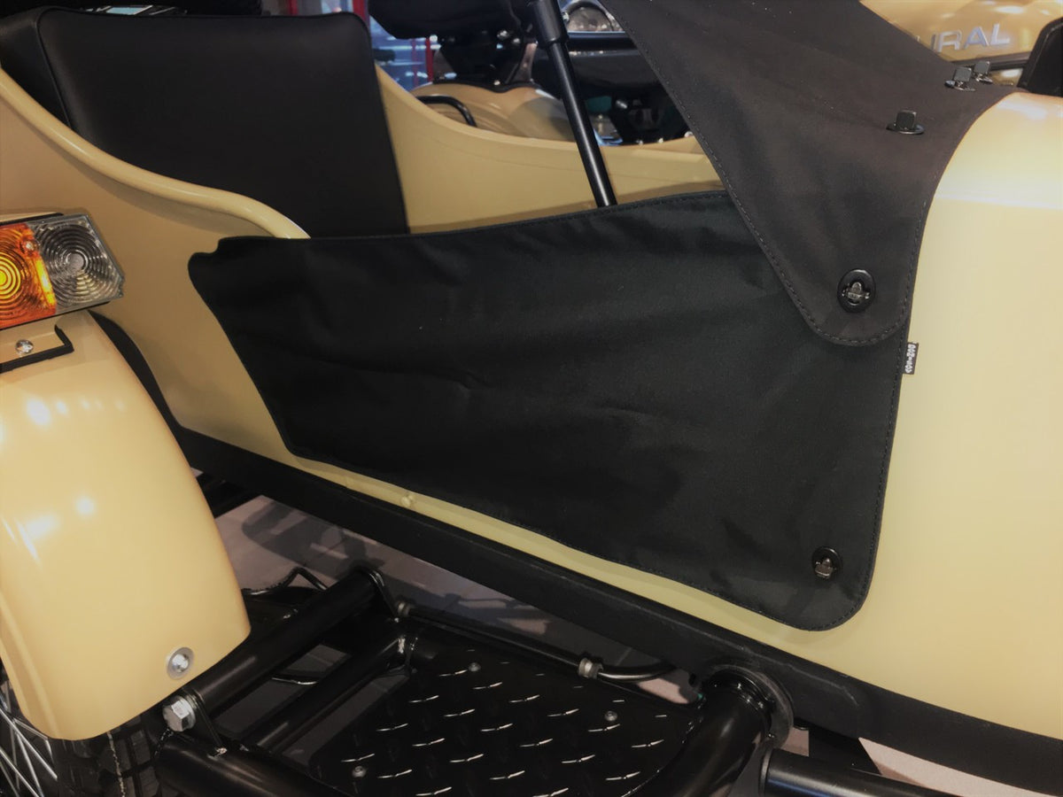 Cordura Sidecar Door Installed on Ural Motorcycle